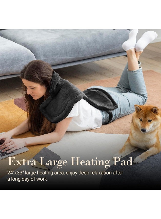 COMFIER COMFIER Large Heating Pad for Back, FSA HSA Eligible, Gifts for Him, Heating Pad for Neck and Shoulder, Heat Pads, Neck Heated Wrap, Auto Shut Off, 3 Temperature Levels, Black  - Image 2