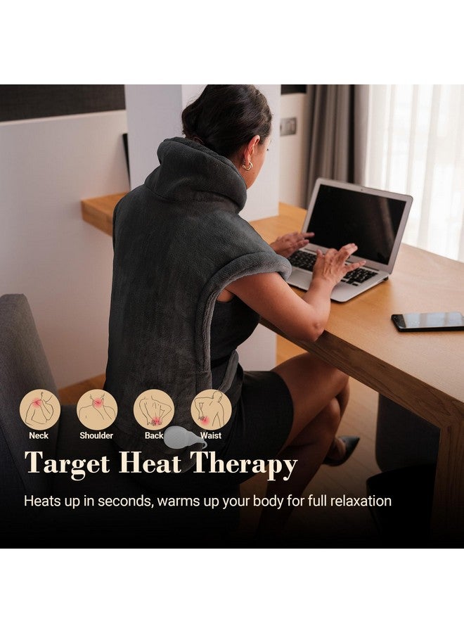 COMFIER COMFIER Large Heating Pad for Back, FSA HSA Eligible, Gifts for Him, Heating Pad for Neck and Shoulder, Heat Pads, Neck Heated Wrap, Auto Shut Off, 3 Temperature Levels, Black  - Image 3