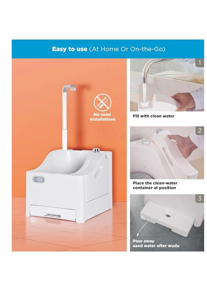 حوض وضوء محمول متعدد الأغراض لغسل اليدين والقدمين، آلة وضوء كهربائية محمولة، مع رشاش شطاف - Image 3