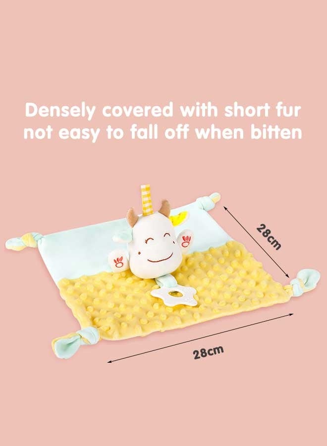 Sharpdo Baby Soothing Towel with Silicone Teething Toy, Baby Soothing Blanket for Infant, Newborn Gifts  (28x28CM) - Image 2