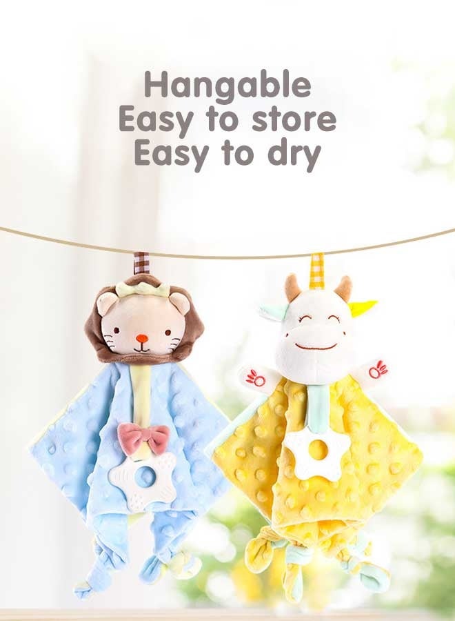 Sharpdo Baby Soothing Towel with Silicone Teething Toy, Baby Soothing Blanket for Infant, Newborn Gifts  (28x28CM) - Image 5