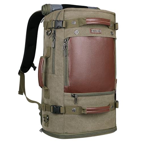 WITZMAN Travel Backpack for Men Women Carry on Luggage Backpack Canvas Rucksack Duffel bag with Shoe Compartment（A2021 Light green） - Image 1
