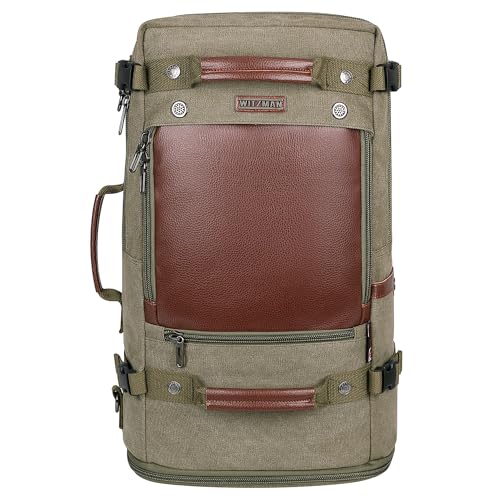 WITZMAN Travel Backpack for Men Women Carry on Luggage Backpack Canvas Rucksack Duffel bag with Shoe Compartment（A2021 Light green） - Image 2