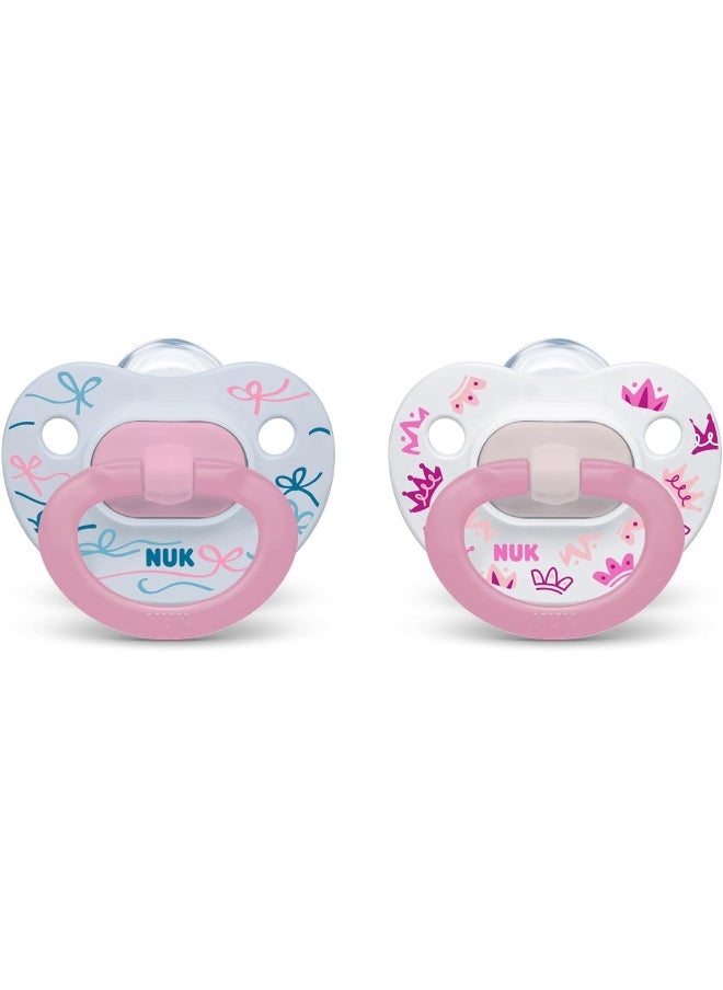 NUK NUK Comfy Orthodontic Pacifiers, Pink Assorted, 18-36 Months, 2 Count  - Image 1