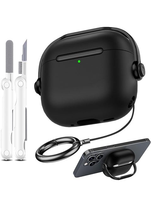 Compatible With Airpods 4 Case Cover For Women Men Unique Musician Headset Design Pc Material Protective Case With Cleaner Kit And Keychain Compatible With Airpods 4Rd Generation 2024 Black