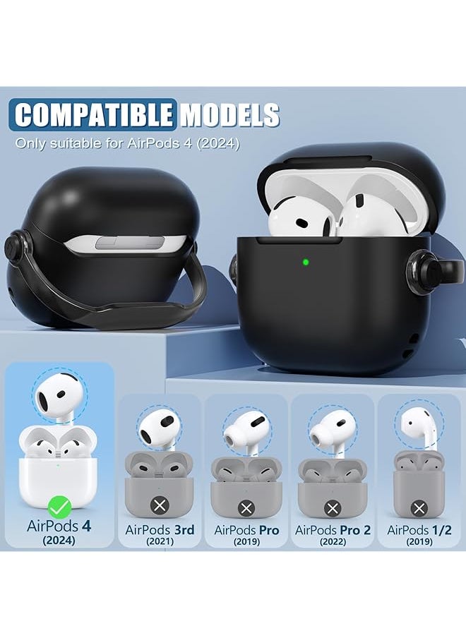 erorex - Compatible With Airpods 4 Case Cover For Women Men Unique Musician Headset Design Pc Material Protective Case With Cleaner Kit And Keychain Compatible With Airpods 4Rd Generation 2024 Black - Image 1