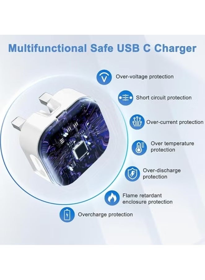 CIVORA 35W Fast USB C Power Adapter with Type C Cable included, for Iphone 16 and 15 Fast charger Type C Wall Plug with Cable for Iphone 15 pro Max / 15 Pro/ 15/15 Plus, Ipad, Samsung, Oneplus, Xiaomi and Many Devices (White) - Image 5