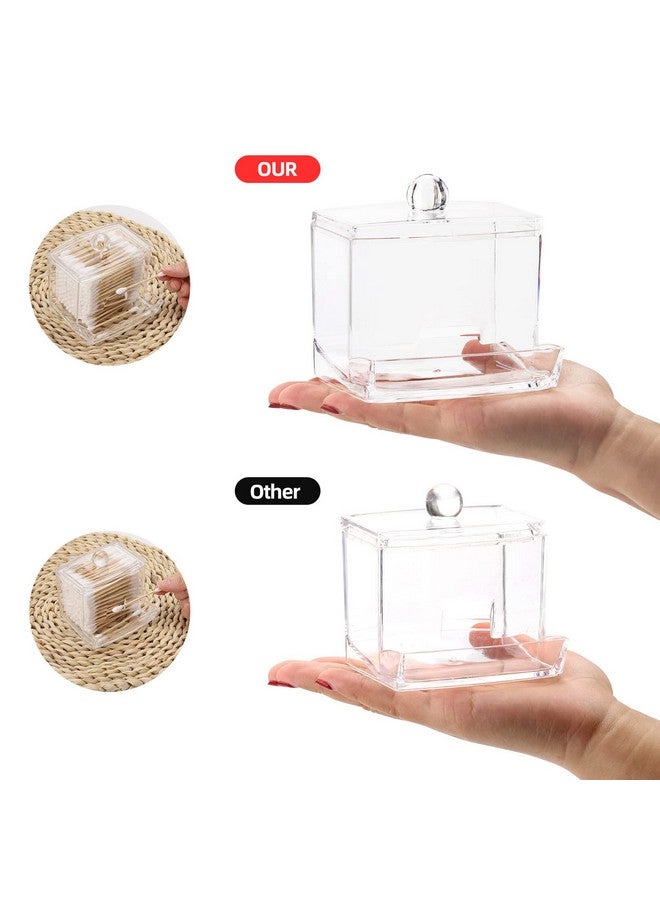 Tbestmax Qtips Cotton Ball Holder, Apothecary Jars Bathroom Organizer Accessories Decor for Storage, Cotton Swabs/Round Pads, Floss Container - Image 3