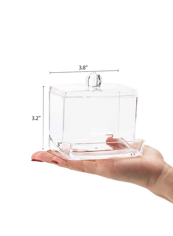 Tbestmax Qtips Cotton Ball Holder, Apothecary Jars Bathroom Organizer Accessories Decor for Storage, Cotton Swabs/Round Pads, Floss Container - Image 2