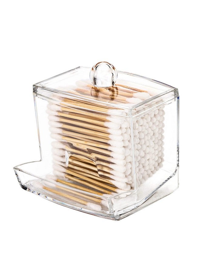 Tbestmax Qtips Cotton Ball Holder, Apothecary Jars Bathroom Organizer Accessories Decor for Storage, Cotton Swabs/Round Pads, Floss Container - Image 1