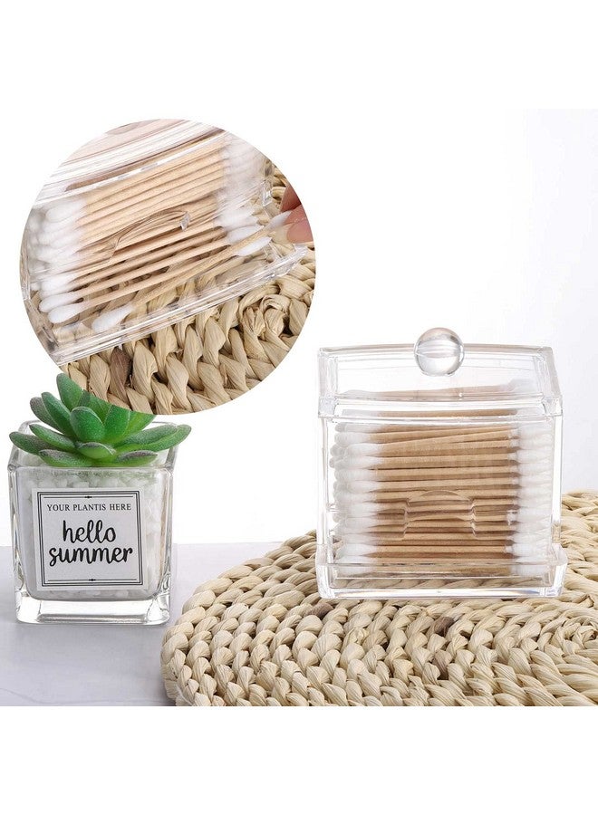 Tbestmax Qtips Cotton Ball Holder, Apothecary Jars Bathroom Organizer Accessories Decor for Storage, Cotton Swabs/Round Pads, Floss Container - Image 5