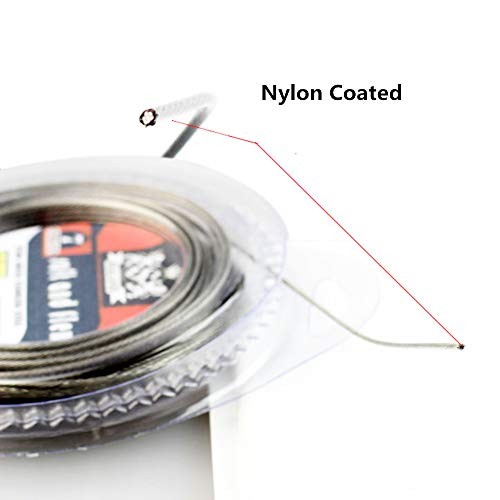 SENYUBBY 5LB-200LB 7 Strands Fishing Line Wire Leader Nylon Coated Stainless Steel Leader Wire with Crimps Sleeves (1pcs-50lb) - Image 4