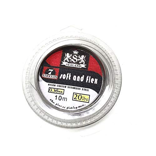 SENYUBBY 5LB-200LB 7 Strands Fishing Line Wire Leader Nylon Coated Stainless Steel Leader Wire with Crimps Sleeves (1pcs-50lb) - Image 1