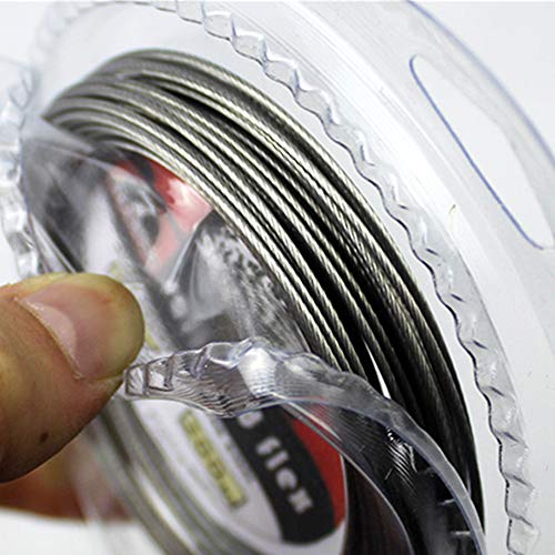 SENYUBBY 5LB-200LB 7 Strands Fishing Line Wire Leader Nylon Coated Stainless Steel Leader Wire with Crimps Sleeves (1pcs-50lb) - Image 5