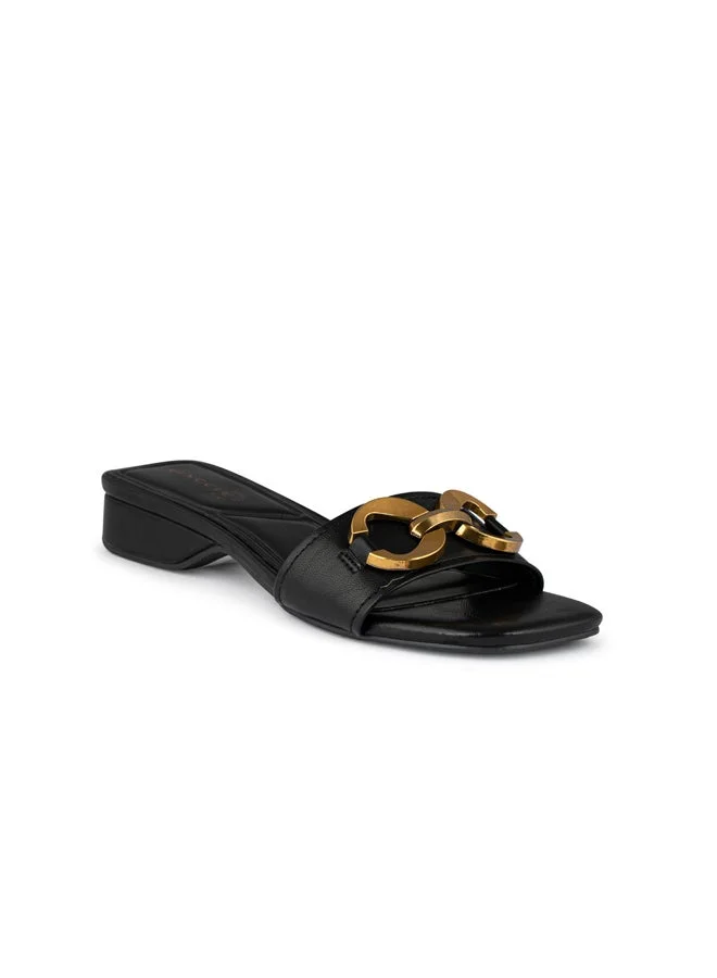 Vincci Black Women One Strap Low Heel Sandals for Women | Best Price UAE