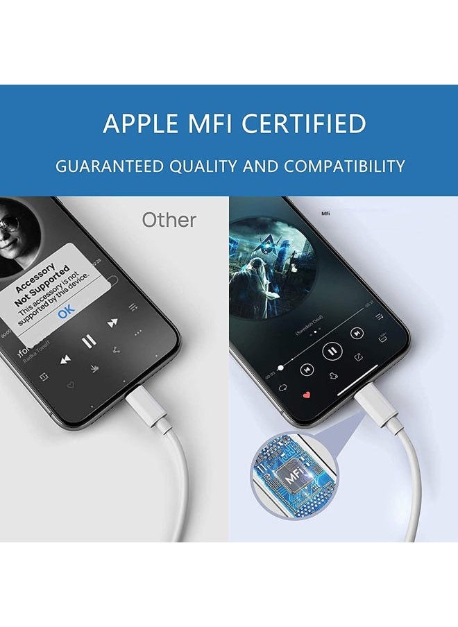 Belcompany - AUX Cord for iPhone, Lightning to 3.5mm Audio Cable 2Pack [Mfi Certified] iPhone Headphones Jack for iPhone 14 13 12 11 X XR XS 8 7 iPad iPod,Car Home Stereo, Speaker, Headphone - 3.3 ft, White - Image 1