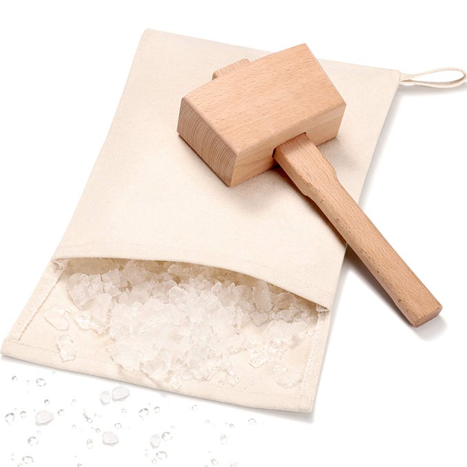 2 PIECES ICE CRUSHER LEWIS BAG SUMMER MALLET CANVAS BAG CRUSHED MAKER REUSABLE BAG ICE CRUSHER WOOD HAMMER FOR BARTENDER BAR ACCESSORY