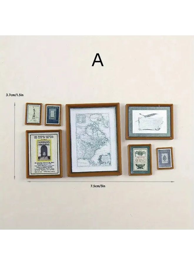 Miniature Mural Dollhouse Accessories Style B 6 Models Combination - Image 2