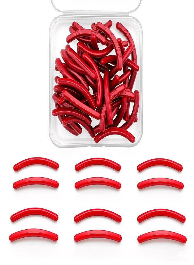 Pdtwq 24Pack Compatible with Revlon Eyelash Curler Refills,Red Silicone Eye Lash Curler Refills Compatible with Most Revlon Lash Curlers. - Image 1