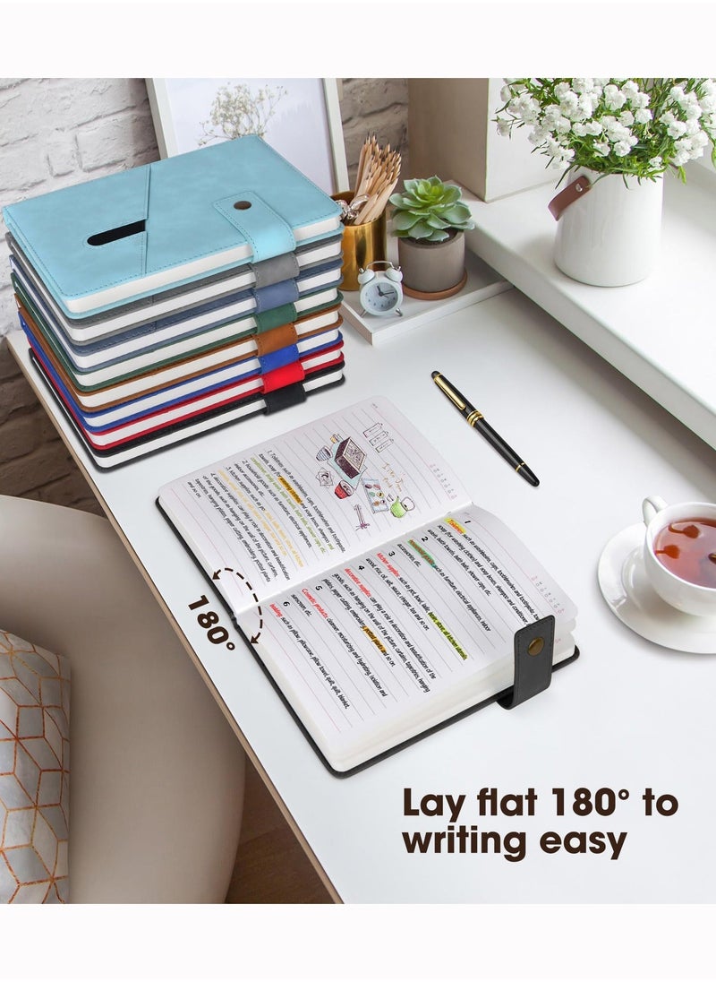 Merrystick Black A5 Lined Leather Journal Notebook,Personalized Hardcover Journal Set with Pen u0026 Gift Box,200 s 100 gsm Thick Ruled Paper Daily Diary for Men Women School,Travel,Business,Work,Home Writing - Image 4