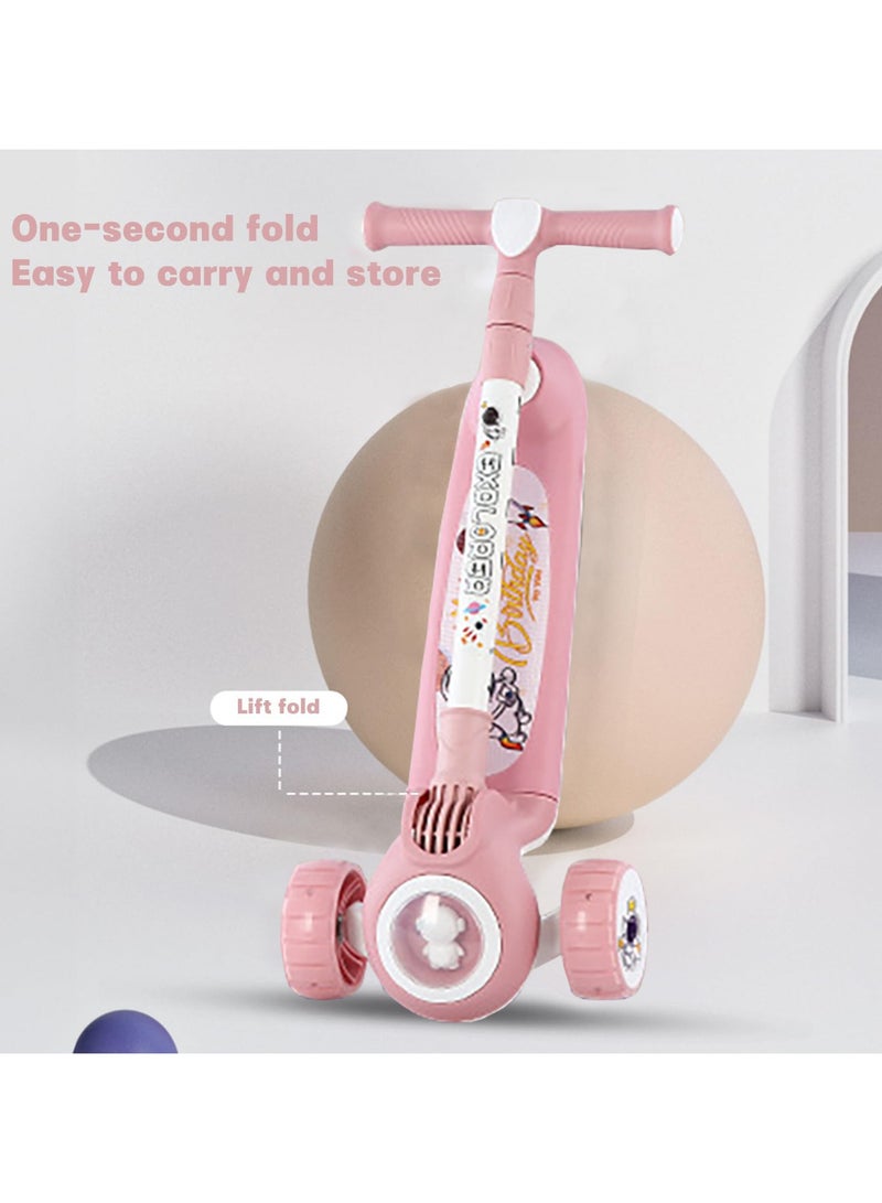 VUCATIN Skate Scooter for Kids Kick Scooter 3 Wheel Kids Scooter with Height Adjustable Music PU Wheels & Rear Brake Runner Scooter for Kids 3 to 10 Years Boys Girls (Pink) - Image 2
