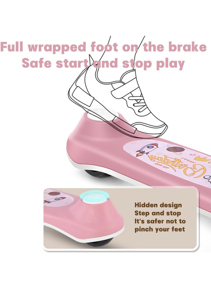 VUCATIN Skate Scooter for Kids Kick Scooter 3 Wheel Kids Scooter with Height Adjustable Music PU Wheels & Rear Brake Runner Scooter for Kids 3 to 10 Years Boys Girls (Pink) - Image 3