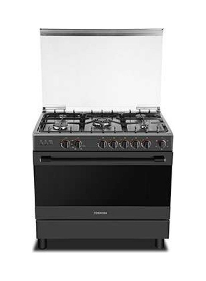 Toshiba 90 x 60 cm 5-Gas Burner Cooking Range With Gas Oven And Grill, Cast Iron Pan Support, Built in Thermostat TBA-36LMG5G089KS-SA Stainless Steel/Black - Image 2