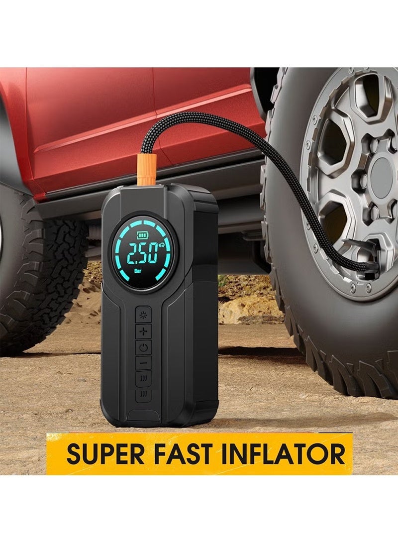 AGD Car Jump Starter , Portable Power Bank 2500 mAh with 150 PSI Tire Inflator, LED Light, Compact Size, Ideal for Travel and Emergencies - Image 2