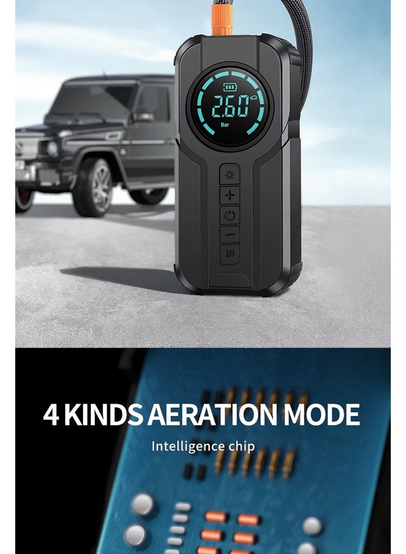 AGD Car Jump Starter , Portable Power Bank 2500 mAh with 150 PSI Tire Inflator, LED Light, Compact Size, Ideal for Travel and Emergencies - Image 3