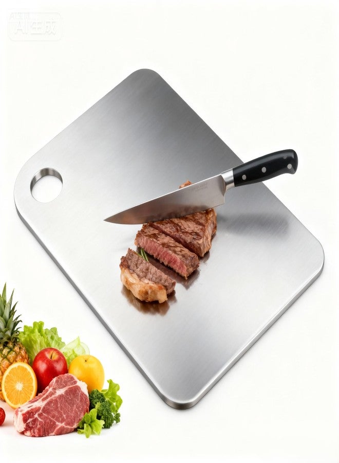 KIMCHUL Cutting Board Single-Sided Scratch-Resistant - Food Grade Stainless Steel Cutting Boards for Kitchen- for cutting Meat, Fruit, Vegetables, Outdoor or Indoor 14" X 11" - Image 1