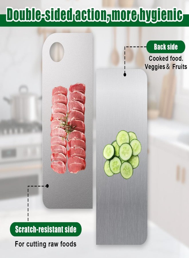 KIMCHUL Cutting Board Single-Sided Scratch-Resistant - Food Grade Stainless Steel Cutting Boards for Kitchen- for cutting Meat, Fruit, Vegetables, Outdoor or Indoor 14" X 11" - Image 3