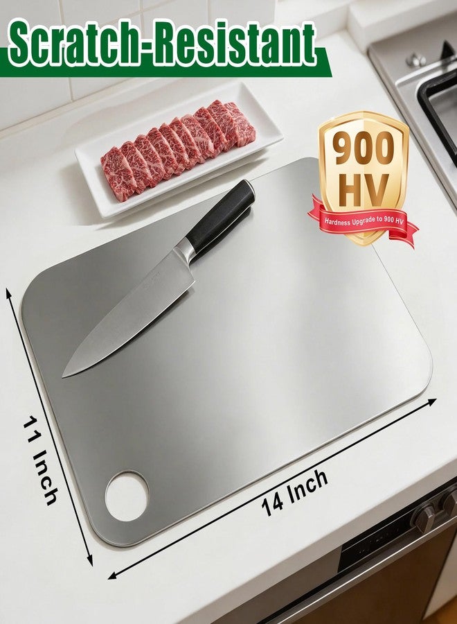 KIMCHUL Cutting Board Single-Sided Scratch-Resistant - Food Grade Stainless Steel Cutting Boards for Kitchen- for cutting Meat, Fruit, Vegetables, Outdoor or Indoor 14" X 11" - Image 2