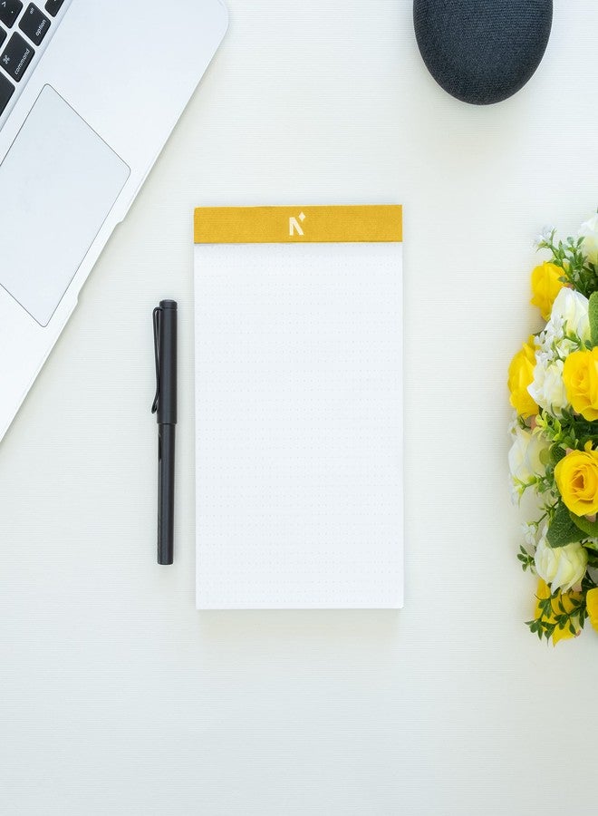 NEORAH - A5 Note Pad/Memo Book | Pack of 2 |Dotted pages | 120 Gsm | 64 Tear Off Sheets / 128 Pages | Legal Writing Pad, Office Note Pad - Things to Do | Scribbling Pad |Notepad For Writing - Yellow - Image 4