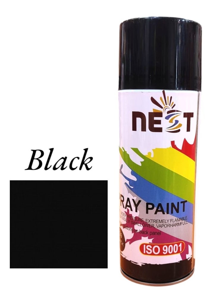 Nest "NEST BLACK Spray Paint - 400ml, Multipurpose, Fast Drying, High Gloss Finish 