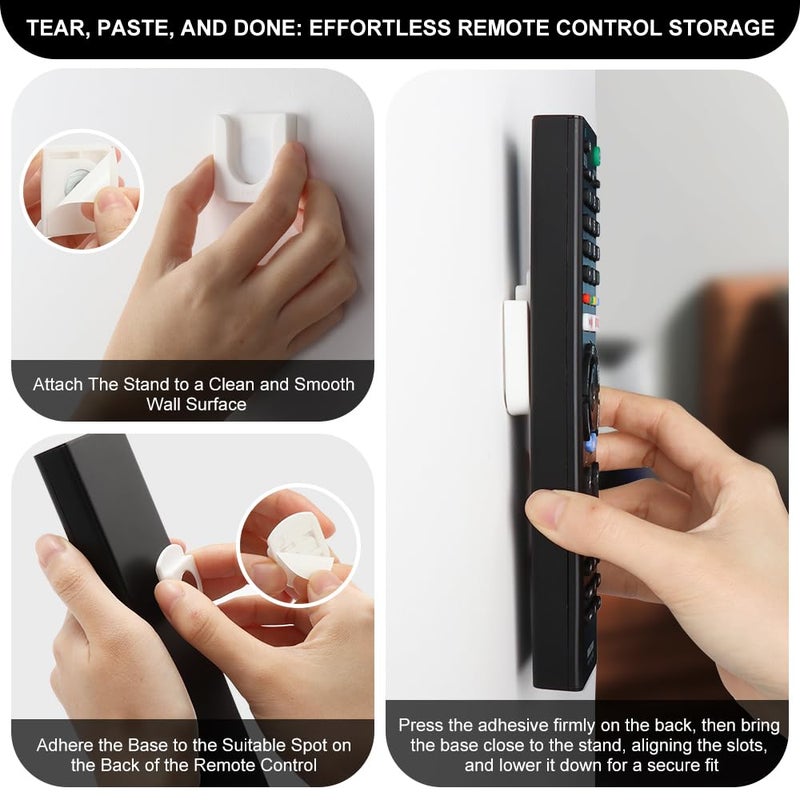 WALLFID Magnetic Remote Control Holder Wall Mount, Innovative Slot Design for Effortless Organization of Home, Office, and School Supplies - Organize and Fix Remotes with Ease (Black, 6 pack) - Image 5