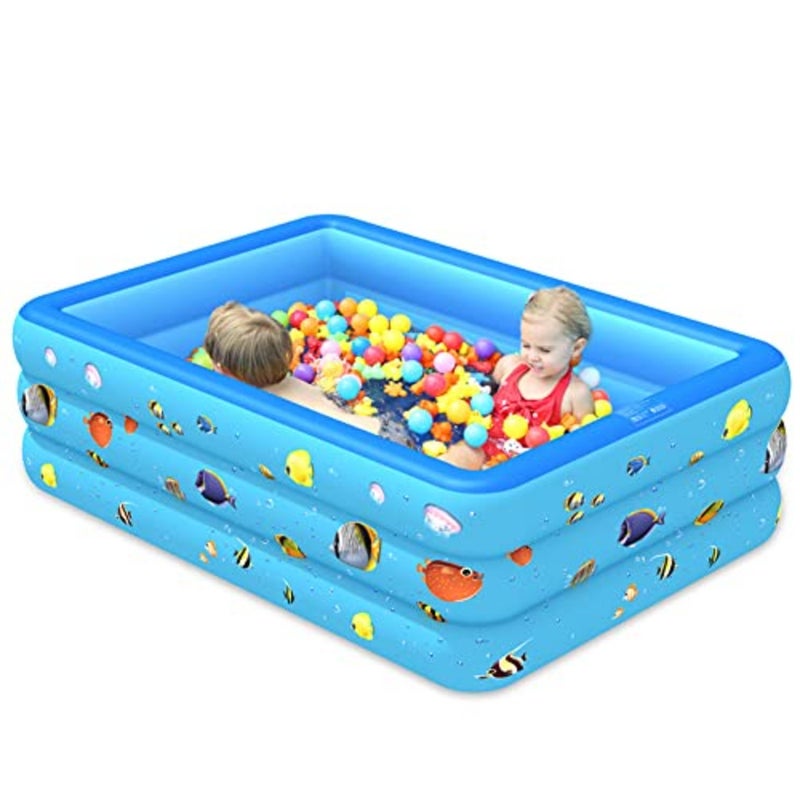 Inflammable Pool, Ocean Life Pool For Kid, 130x 85x 50Cm Toddler, Adult Thickened Family Swimming Pool - Image 1