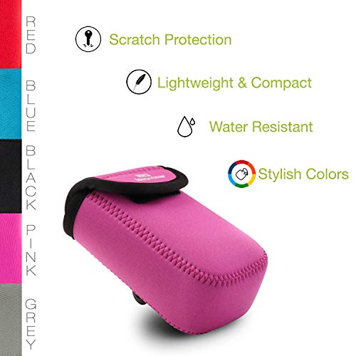 MegaGear ''Ultra Light'' Neoprene Camera Case Bag with Carabiner for Canon PowerShot G9 X Mark II, G9 X Digital Camera (HotPink) - Image 4