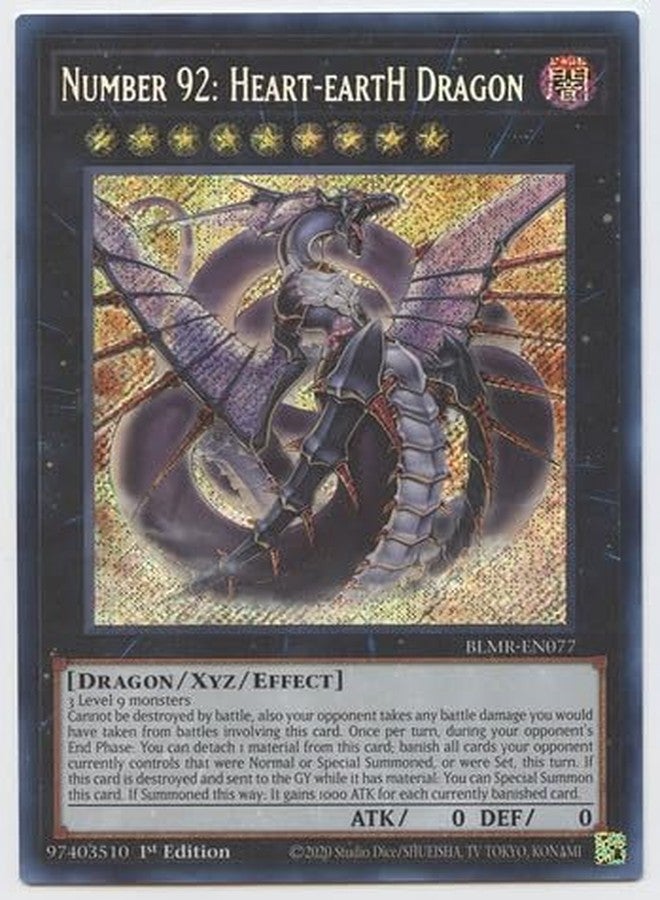 Yu-Gi-Oh! Number 92: Heart-Earth Dragon - BLMR-EN077 - Secret Rare - 1st Edition