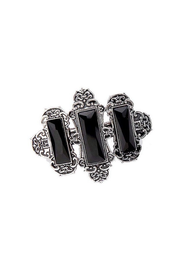 سوبيربليس 2 قطعة مشابك شعر نسائية مصنوعة يدويًا من الكريستال الطبيعي دبابيس شعر معدنية بأنماط فرنسية مشابك شعر إكسسوار للشعر (أسود) - Image 2