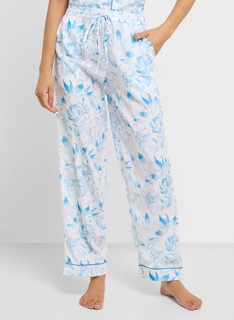 Ginger Floral Print Shirt & Pyjama  Set  - Image 4