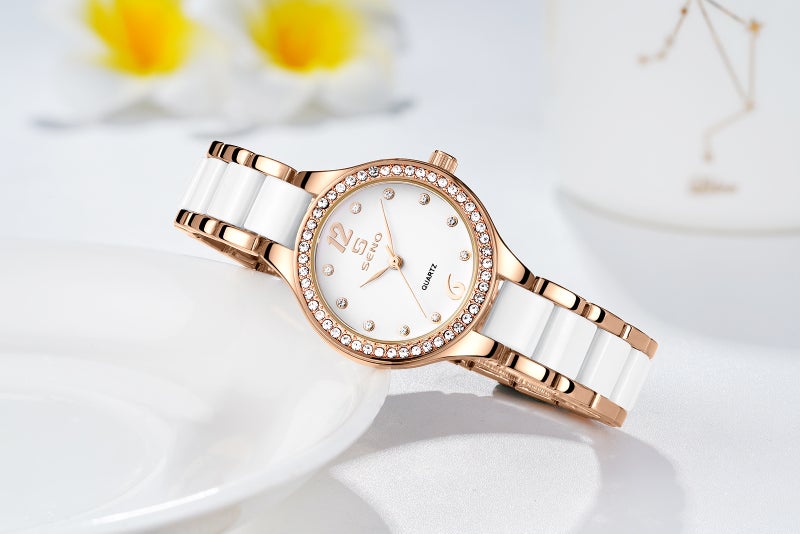 SENO Ceramic Women's Watch - Fashionable Waterproof Quartz Timepiece