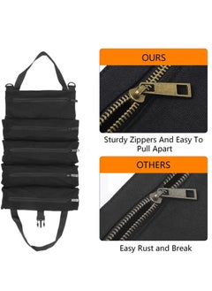Excefore Tool Roll, Small Tool Bag With Detachable Pouches,Canvas Tool Bags,Small Tool Bag,Heavy Duty Roll Up Tool Bag With 5 Tool Pouches,Wrench Roll Tool Roll Organizers For Mechanic, Carpenter, Electrician  - Image 4