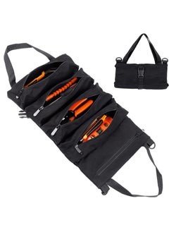 Excefore Tool Roll, Small Tool Bag With Detachable Pouches,Canvas Tool Bags,Small Tool Bag,Heavy Duty Roll Up Tool Bag With 5 Tool Pouches,Wrench Roll Tool Roll Organizers For Mechanic, Carpenter, Electrician  - Image 1