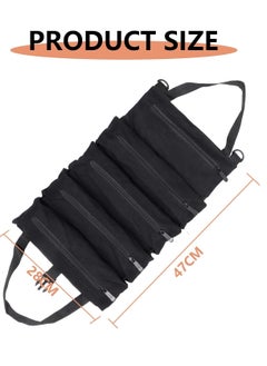 Excefore Tool Roll, Small Tool Bag With Detachable Pouches,Canvas Tool Bags,Small Tool Bag,Heavy Duty Roll Up Tool Bag With 5 Tool Pouches,Wrench Roll Tool Roll Organizers For Mechanic, Carpenter, Electrician  - Image 5