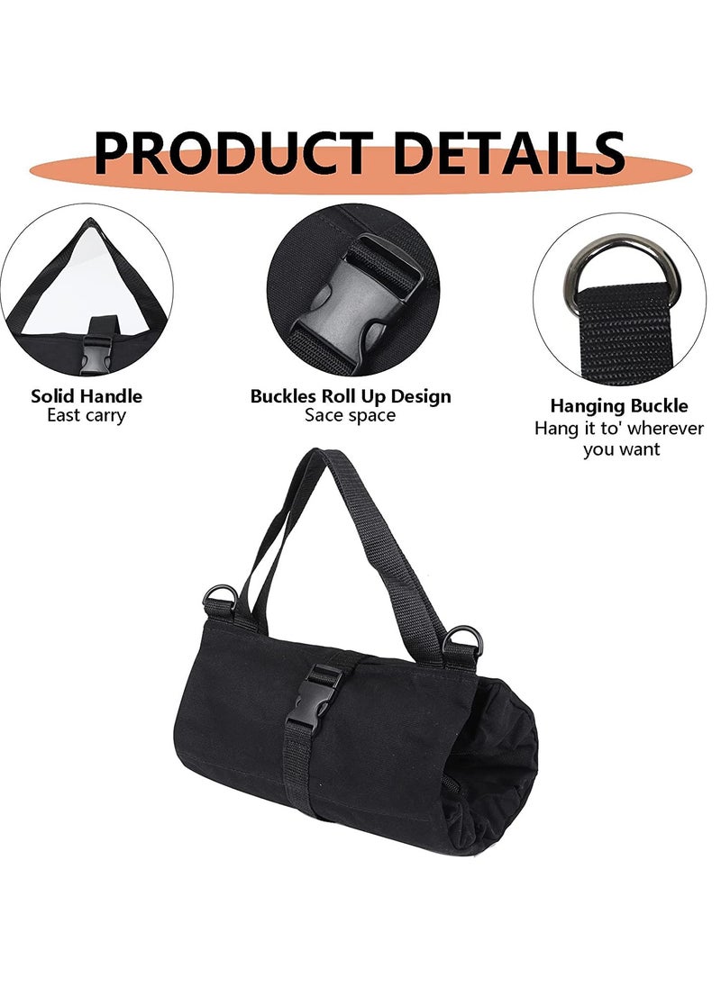 Excefore - Tool Roll, Small Tool Bag With Detachable Pouches,Canvas Tool Bags,Small Tool Bag,Heavy Duty Roll Up Tool Bag With 5 Tool Pouches,Wrench Roll Tool Roll Organizers For Mechanic, Carpenter, Electrician - Image 1