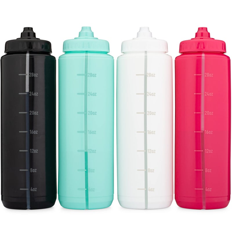 Hydra Cup Sport [4 Pack] 32 oz Squeeze Water Bottles  Fast Flow Sports Water Bottle with Ball Blender Whisk  Bike & Cycling Water Bottle  Travel To Go  BPA Free (Bright Colors) - Image 3