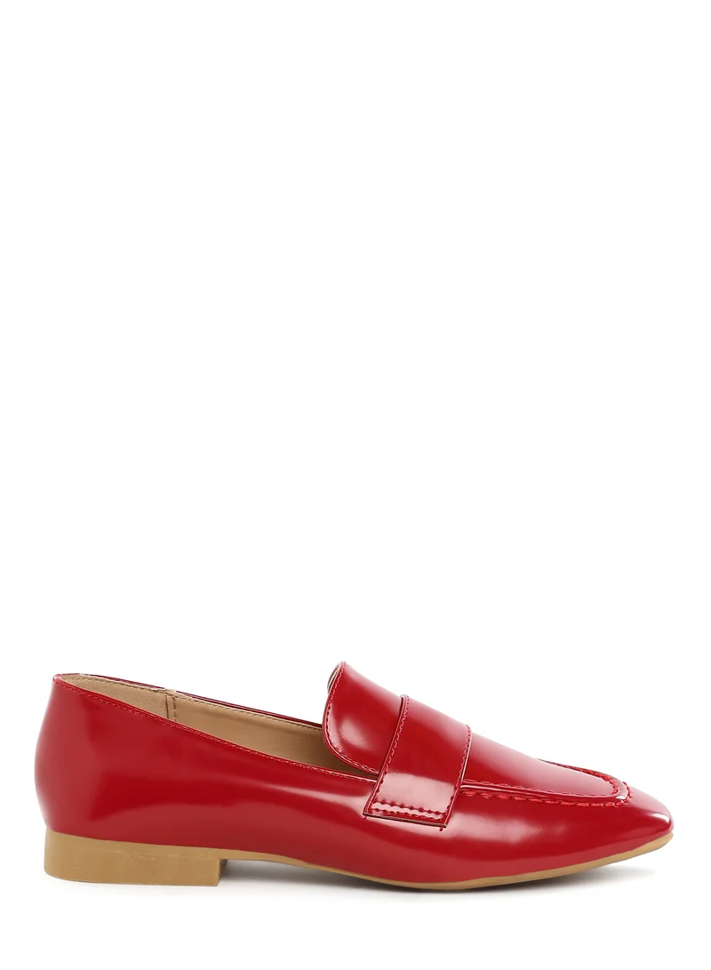 London Rag Flat Heel Loafers in Dark Red
