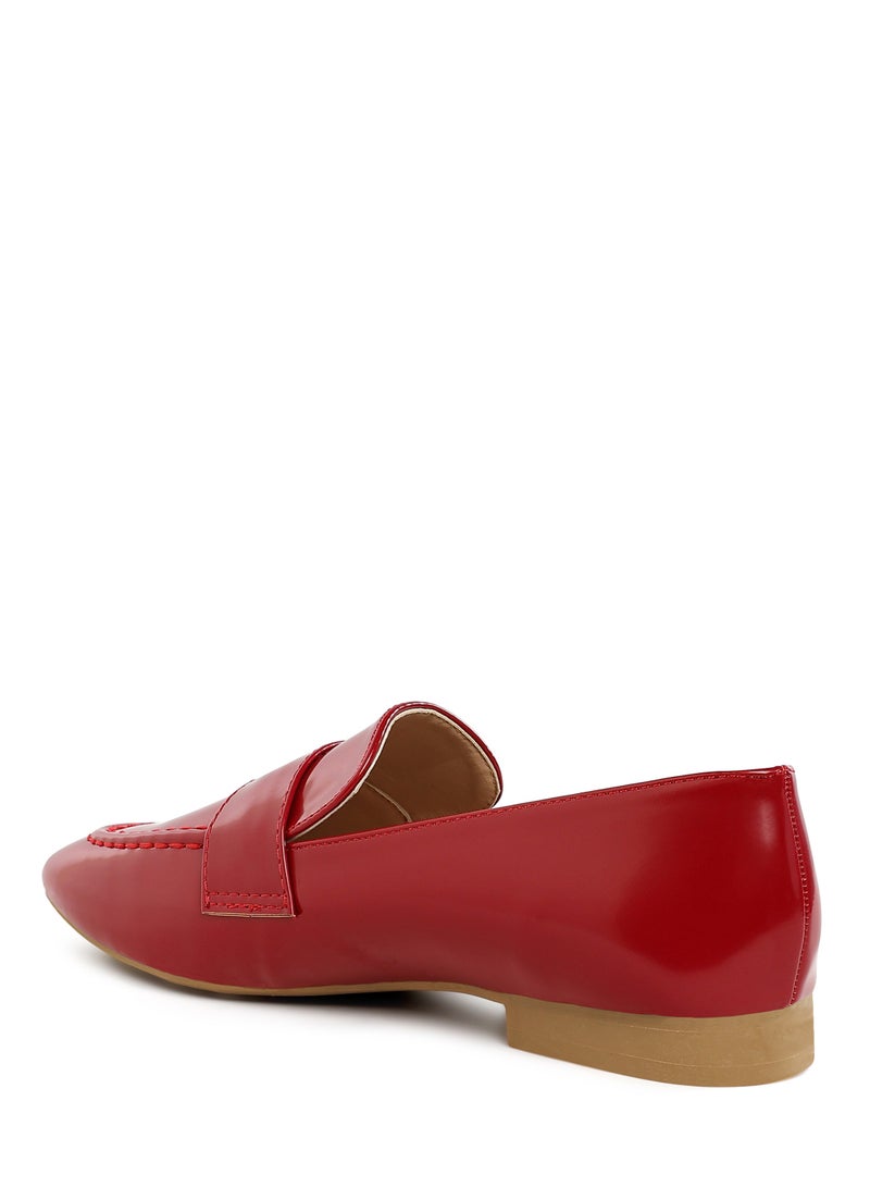 London Rag Flat Heel Loafers in Dark Red - Image 3