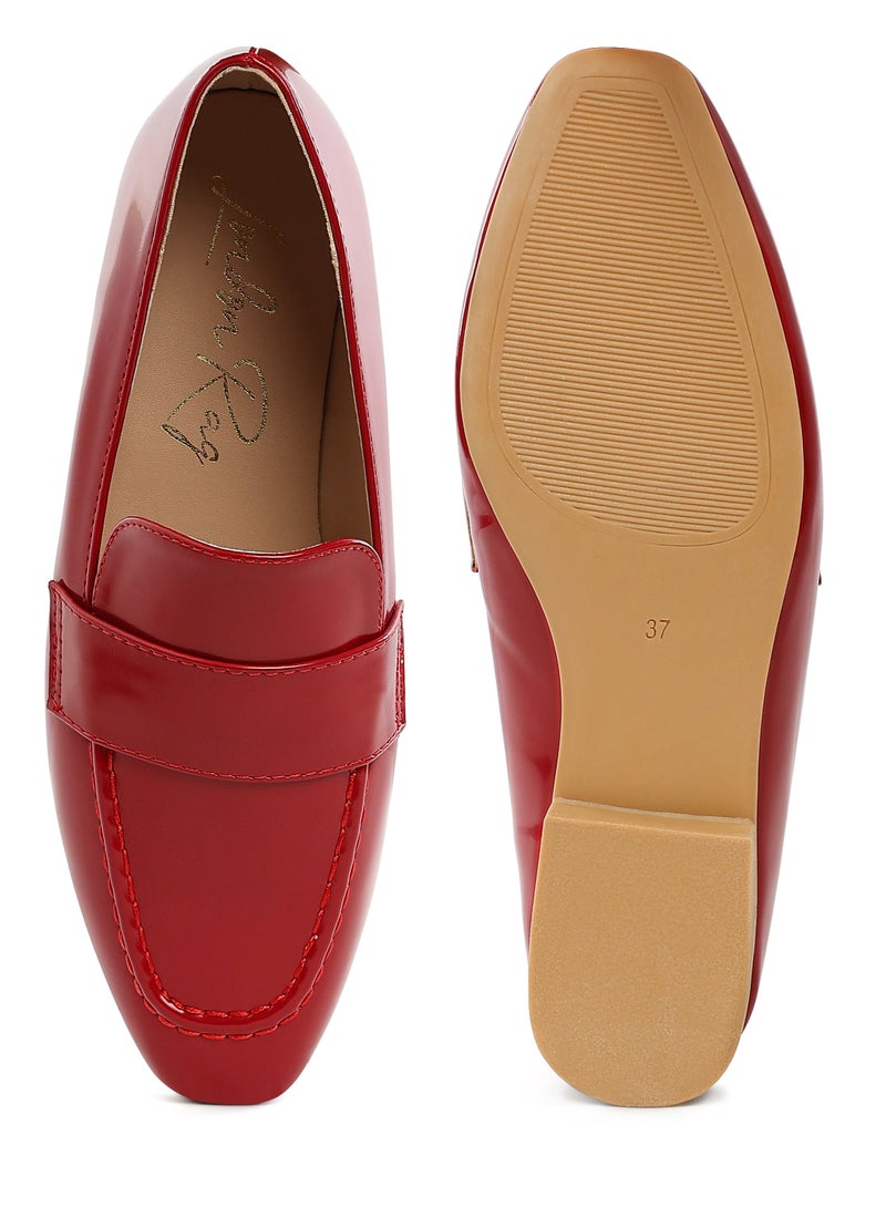 London Rag Flat Heel Loafers in Dark Red - Image 4