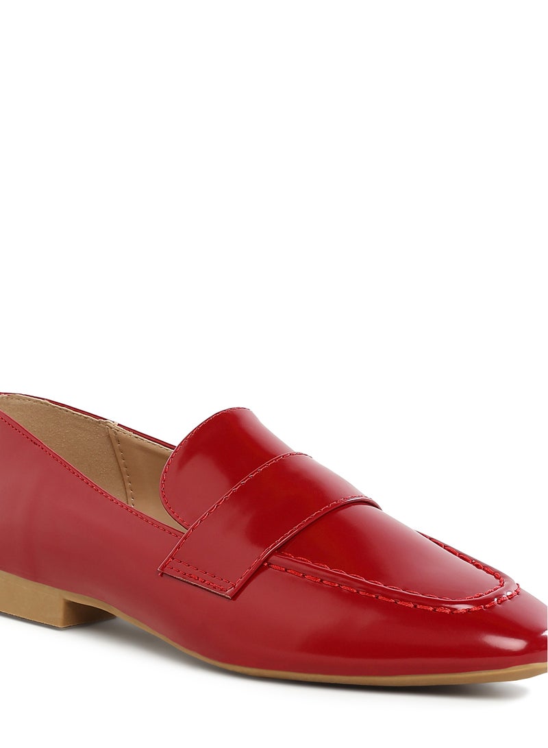 London Rag Flat Heel Loafers in Dark Red - Image 5